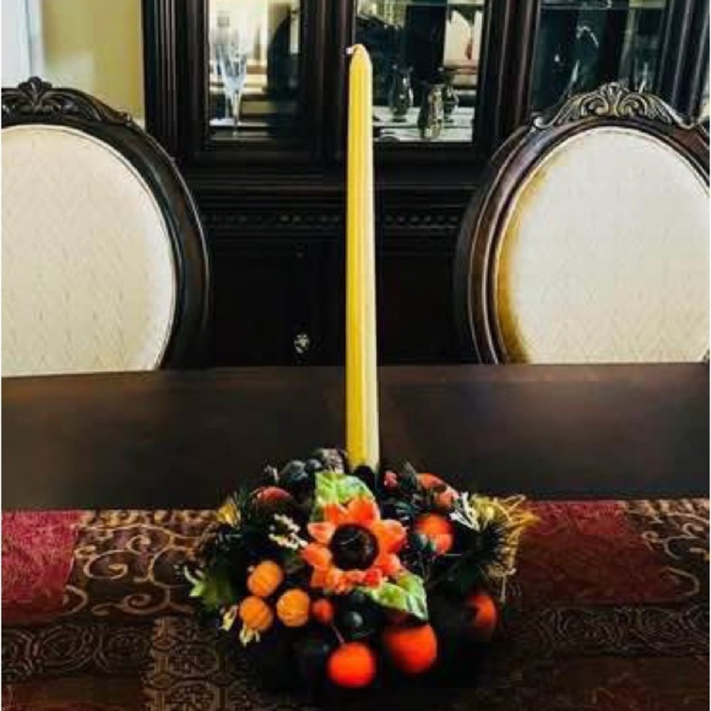 Fall Candleholder/ Floral Arrangement / Centerpiece / Home Decor